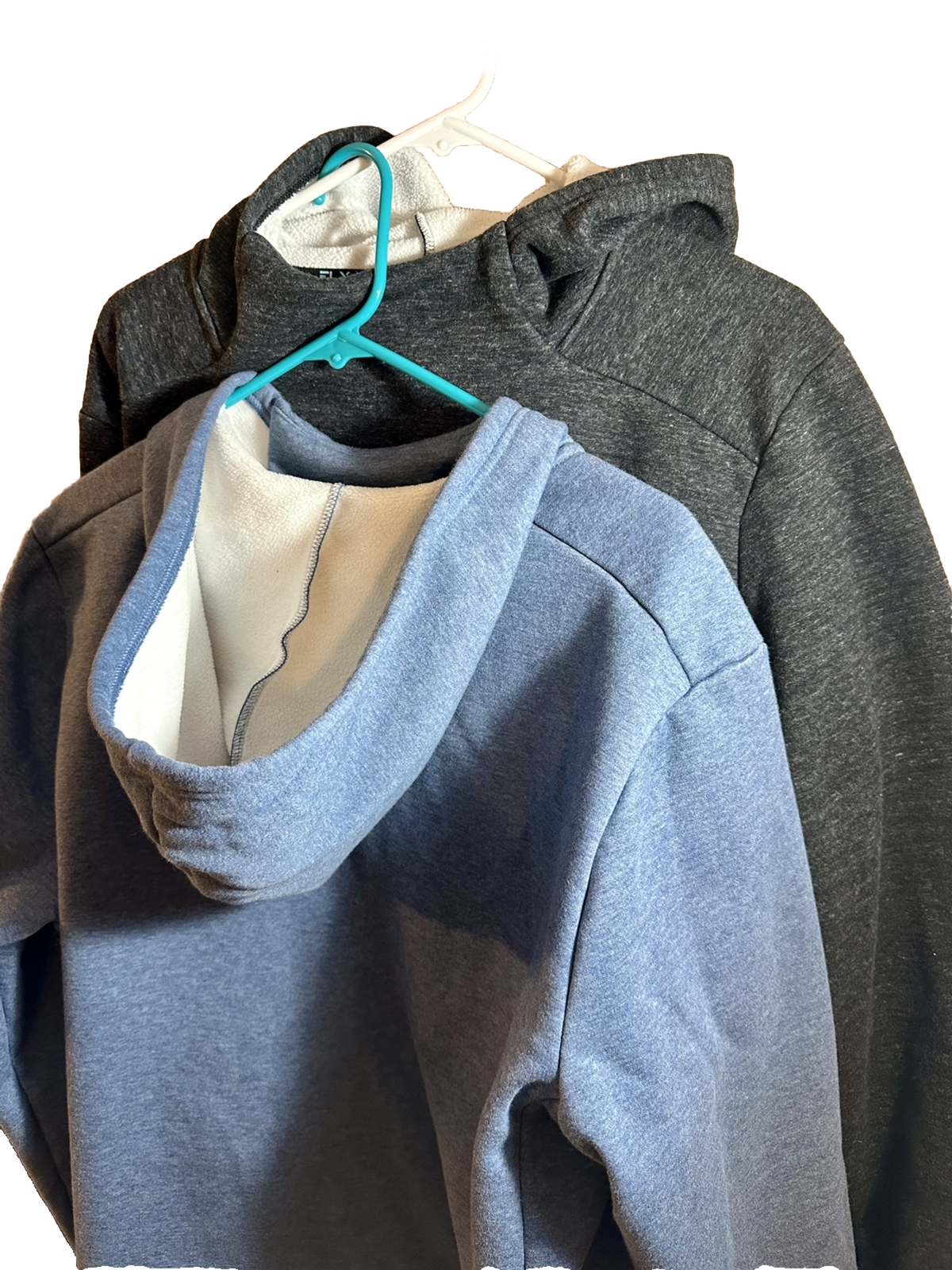 TWO FLX Active Outdoor Comfort Fleece Pullover Hoodies Black & Blue Lot