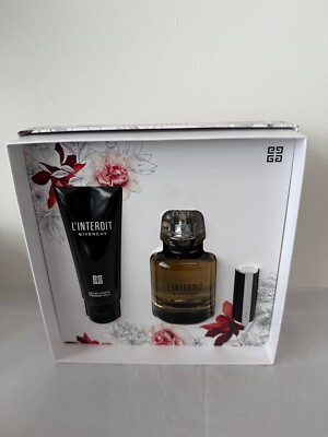 L'INTERDIT by Givenchy | Women's 3 Pcs. Gift Set: 2.7 EDP+2.5 B.Milk+Lipstick