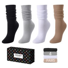 Slouch Socks for Women Girls - Scrunch Socks for Women Pack Long High Tube Hi...