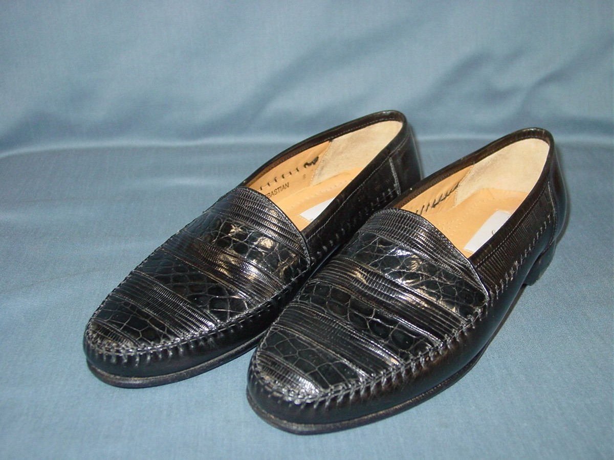 Vintage Mezlan Leather Lizard Loafers Dress Shoes Mens Size 9 M Blue Mezlan Blue Dress Shoes for Men for sale | eBay main image 2