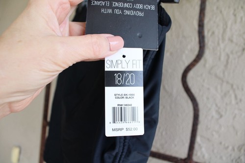 Ladies 2 PC Black Swimsuit size 18/20 w/ Tags Simply Fit 92987 - Picture 14 of 15
