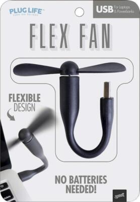 Plug Life Flex Fan Plugs into any USB Port on Desk/LapTop Computer Power Charger