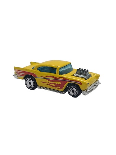 1976 Hot Wheels 57 Chevy Bel Air yellow with flames and Ultra Hot Wheels. Loose - Picture 2 of 8