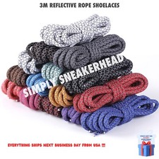 ROPE REFLECTIVE SHOELACES JOGGING RUNNING SHOES REPLACEMENT SAFETY LACES 3M