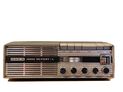 uher 4000 report-L  1960s portable open-reel magnetic audio recorder.