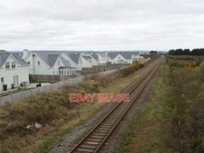PHOTO  RAILWAY AND NEW HOUSING ESTATE ROSSLARE VIEW FROM ROAD BRIDGE OVER RAILWA