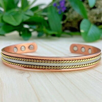 Bracelet Magnétique En Cuivre Avec 6 Aimants - Anti-douleurs Rhumatisme Arthrose, Neuf Avec étiquettes