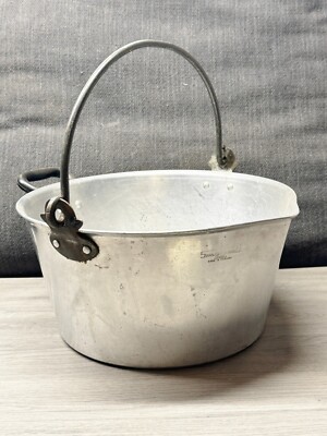 ANTIKER ALUMINIUM-CAMPINGKOCHTOPF DER MARKE SCHWANEN CAMPING MARMELADE MILCHTOPF REISENDER