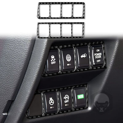 Carbon Fiber ECO Tailgate Switch Button Panel Trim For Nissan X-Trail 13-21 2pcs
