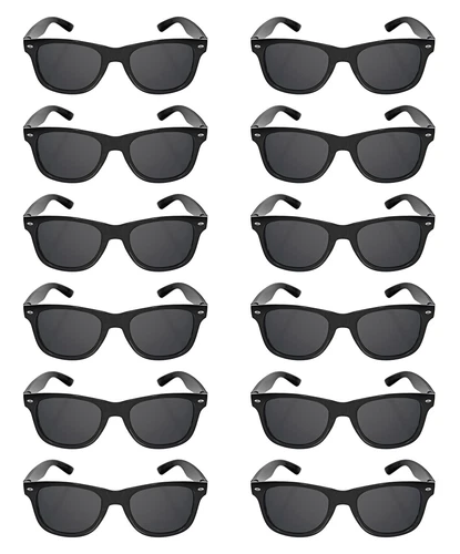 Mens Womens Sunglasses Black Retro Unisex Wayfar Style Bulk 24 PACK Sunglasses