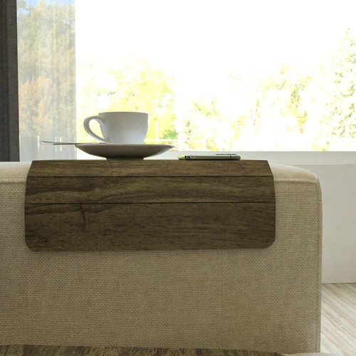Set of 2 Wooden Sofa Tray, Armrest Tray Table for Couch, Foldable, Flexible Sofa - Picture 26 of 28