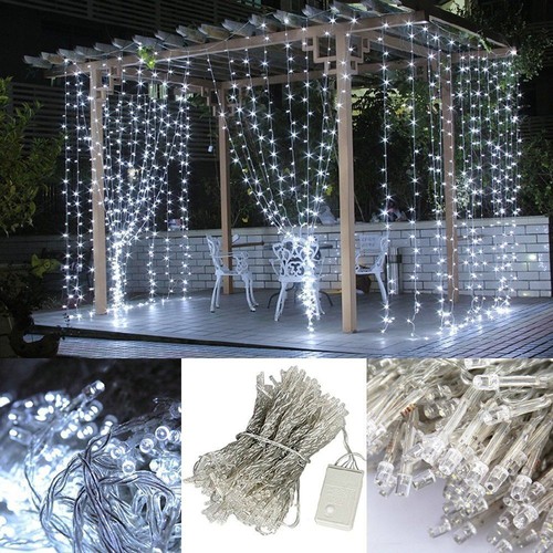 300/600 Led Curtain Fairy Lights Color Changing Wedding Christmas Garden Party - Picture 12 of 38