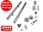 600mm x 38mm ENTRANCE DOOR HANDLE PACKAGE PULL SET STAINLESS STEEL LONG DEADBOLT