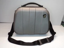 HEYS Small Hard Shell Toiletry/Makeup Overnight Luggage Case - Gray with Strap