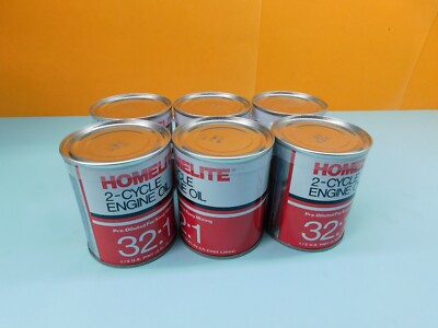 HDCVO ETS缶２つ 6 CANS OF VINTAGE HOMELITE 2-CYCLE ENGINE OIL 32:1 8 FL OZ