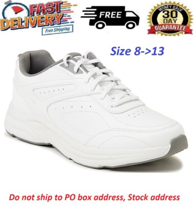 HOT! Men Athletic Works Walking Wide White Lace Up For Secure Fit Shoes For Men