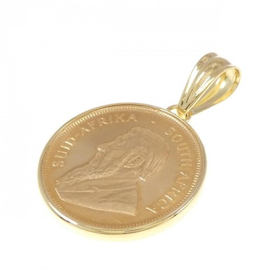 Authentic K18YG frame Coin Pendant  #270-003-894-8098