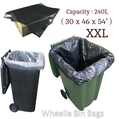 Heavy Duty Wheelie Bin Bags Liners Refuse Sacks UK Made Strong Large