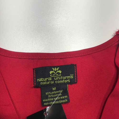 Natural Uniforms Scrub Top Mens Size Medium Red Comfort Pockets Workwear NWT - Picture 9 of 16