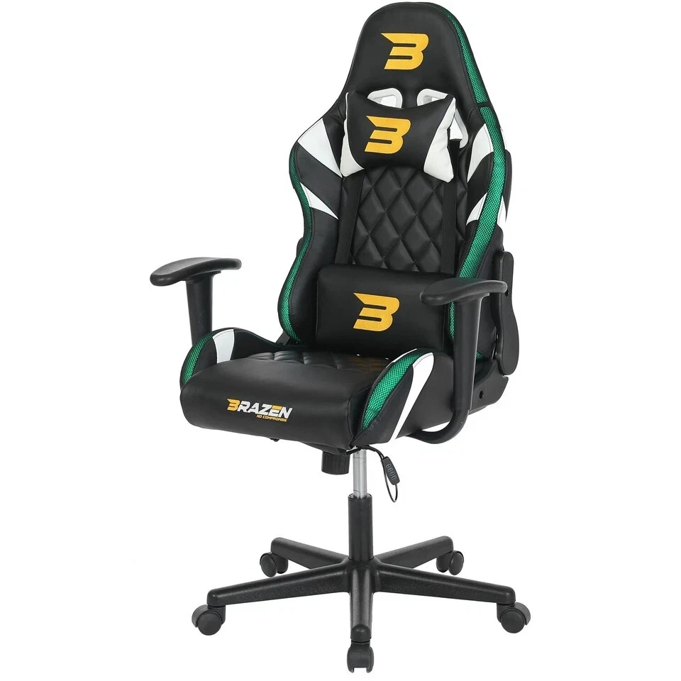 BraZen Vision Esports Elite PC Gaming Chair White Black 18471 - Picture 2 of 6