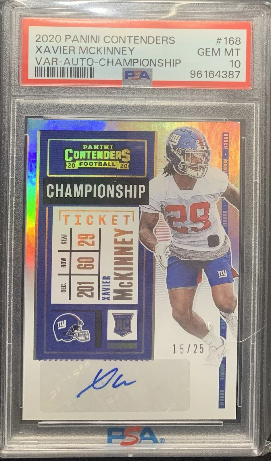 Xavier McKinney Panini Contenders #168 Variation-Autograph-Championship