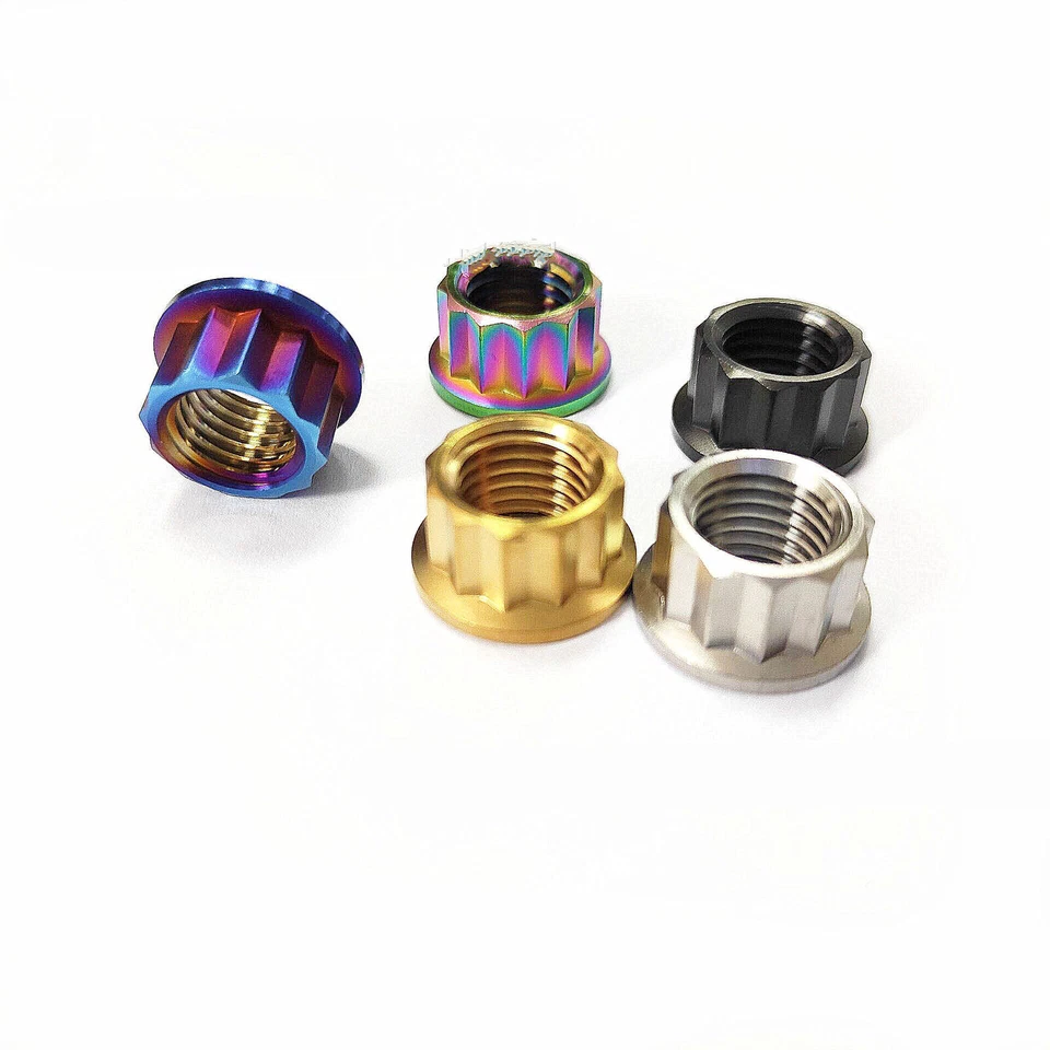 Titanium Flange Nuts M5 M6 M8 M10 M12 External 12-Point Nut for Bike Motorcycle - Image 4 of 4
