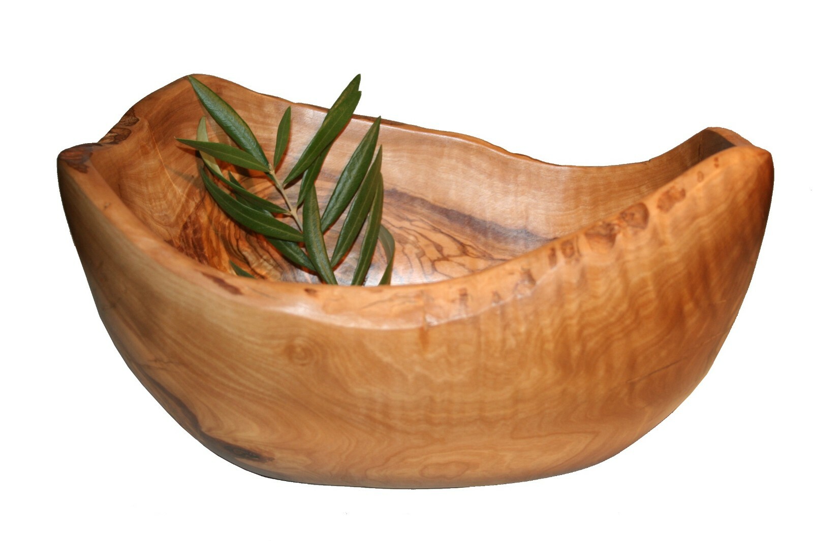 Coupe à fruits en bois d'olivier pour centre de table de salon chaleureux