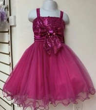 Rozmiar 2 Fuksja Różowy Konkurs Koronowanie Dziewczyna w kwiaty Taniec Impreza Formalna sukienka Fabrycznie nowa z metką