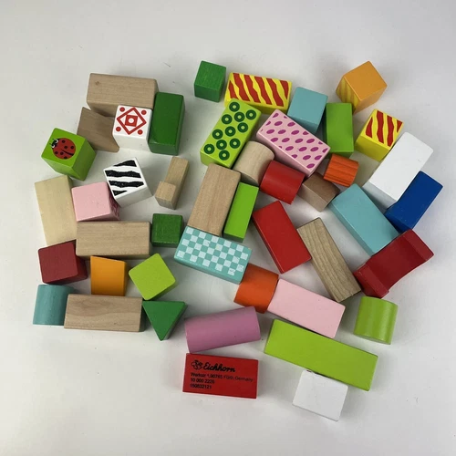 Eichhorn Color - ca. 40  bunte Holzbausteine , Bauklötze, Kinder - Bausteine