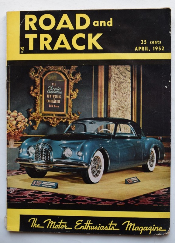 ROAD and TRACK MAGAZINE - APRIL 1952 - 1952 Ford Road Test + more
