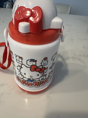 Sanrio Hello Kitty 3D Water Bottle W Pop Up Straw 13.6 fl. Oz Used Once