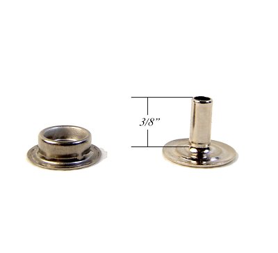 Snap Stud & Eyelet, Eyelet Has 3/8'' Long Post for Leather or Thicker Fabrics