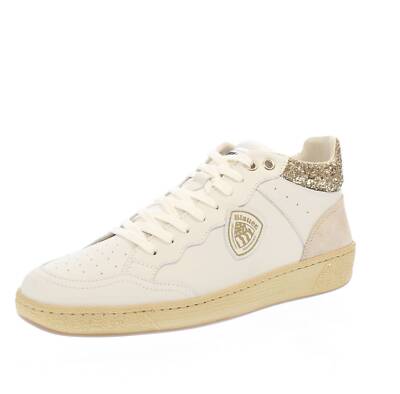 Blauer Olympia Sneakers Alte In Pelle E Suede Bianco Taglia 39 [25cm]  Donna