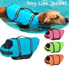 Dog Life Jacket, Reflective &Adjustable Vest for Swimming Pet Pets Dogs XXS-XXL