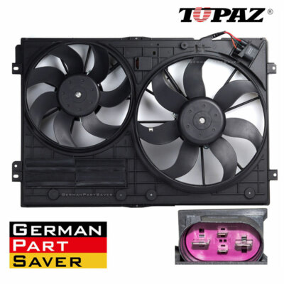 Radiator Dual Cooling Fan Assembly for Volkswagen Beetle Golf Jetta Rabbit
