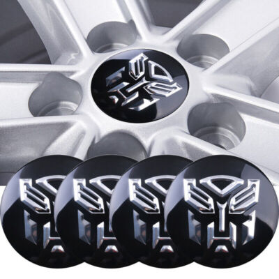 4PCS Car Wheel Hub Center Hub Cover Stickers Transformers Autobots Fashion 