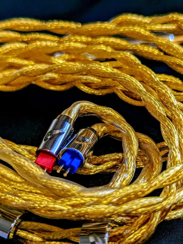DIY hi-end IEM cable 7N gold plated mmcx 2pin 0.78 gold plated 2.5 3.5 4.4 - Image 2 of 4
