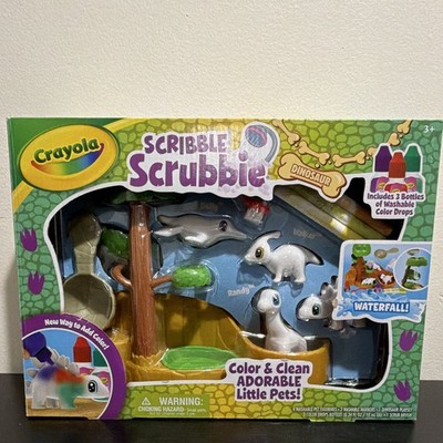 Crayola Scribble Scrubbie Dinosaur Waterfall Playset w/ 3 Washable Color Drops