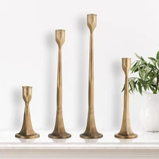 Iron Taper Candle Holder - Set of 4 Decorative Candle Stand - Candlestick Hol...