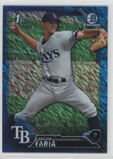 2016 Bowman Chrome Prospects Blue Shimmer Refractor Jacob Faria #BCP186 fm0