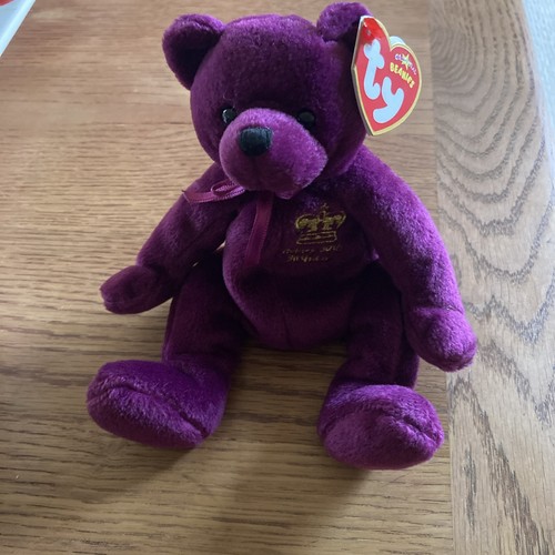 Teddybär – Ty Beanie Baby (Majestic) zum 80. Geburtstag der Queen