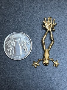 Authentic Tim Cotterill - "Frogman" - 22kt gold plated frog pendant/jewelry