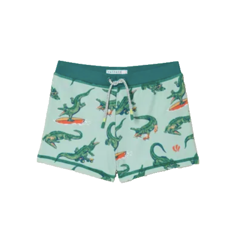 Boys Swimming Trunks FatFace Carter Crocodile Tru Light Sage Age 5-6 Years Tie - Picture 1 of 14