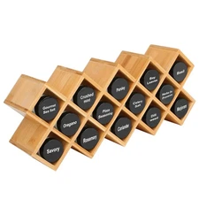 Bamboo Spice Rack Organizer 4-Tier Countertop Organiser, Criss-Cross Kitchen ...