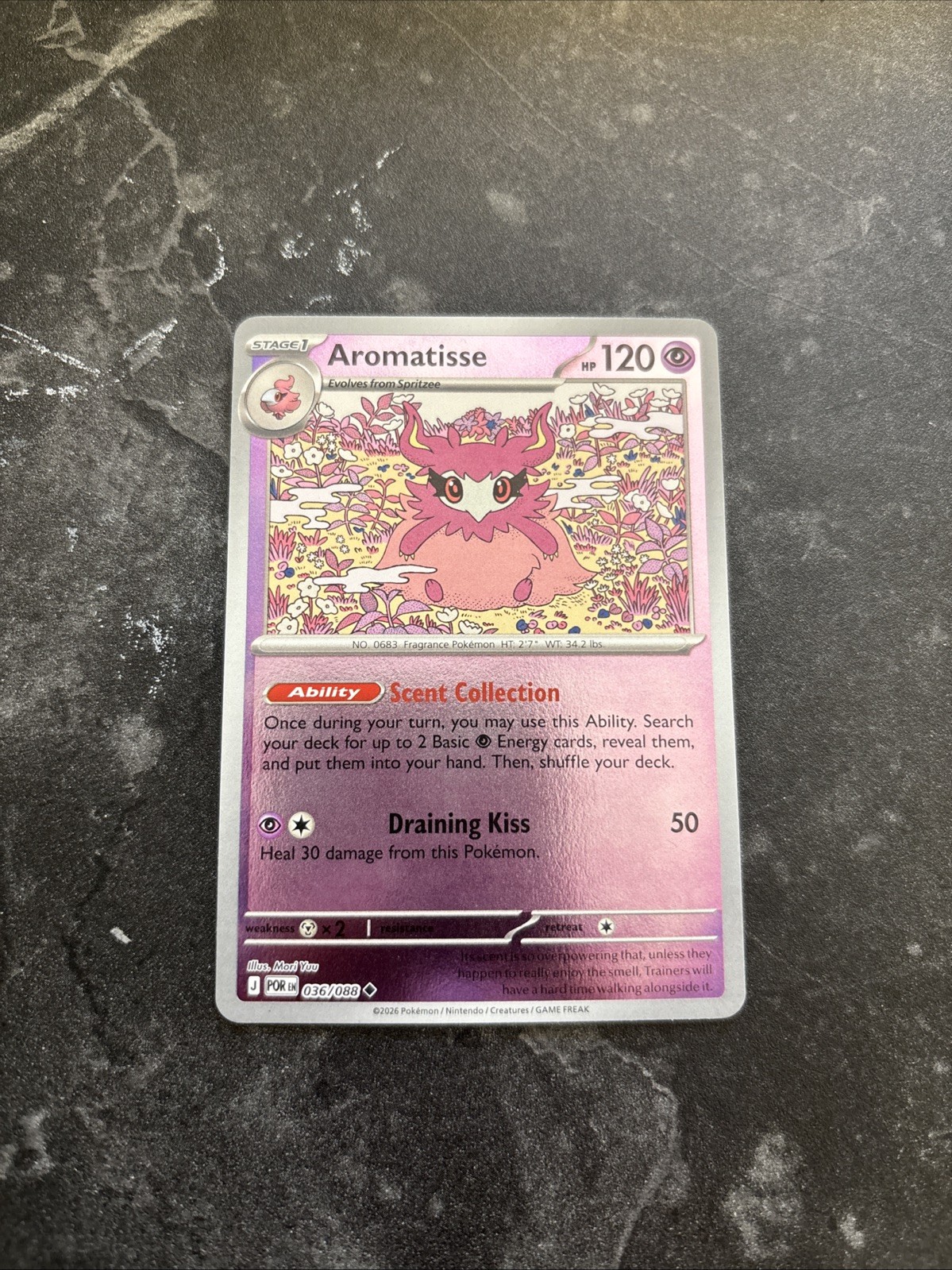 Aromatisse Reverse Holo 036/088 Pokemon Card Perfect Order