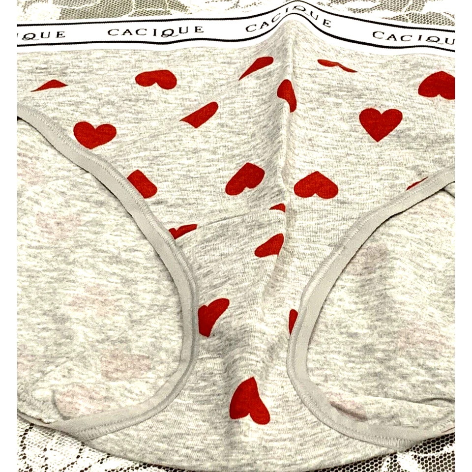 Новый с Ярлыками Lane Bryant светло-серый и красный сердца хлопок хипстер трусики размер 14 16 XL - Изображение 3 из 4