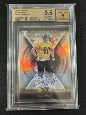 2017 Panini XR TJ Watt #134 Auto /199 RC BGS 9.5 Auto 9