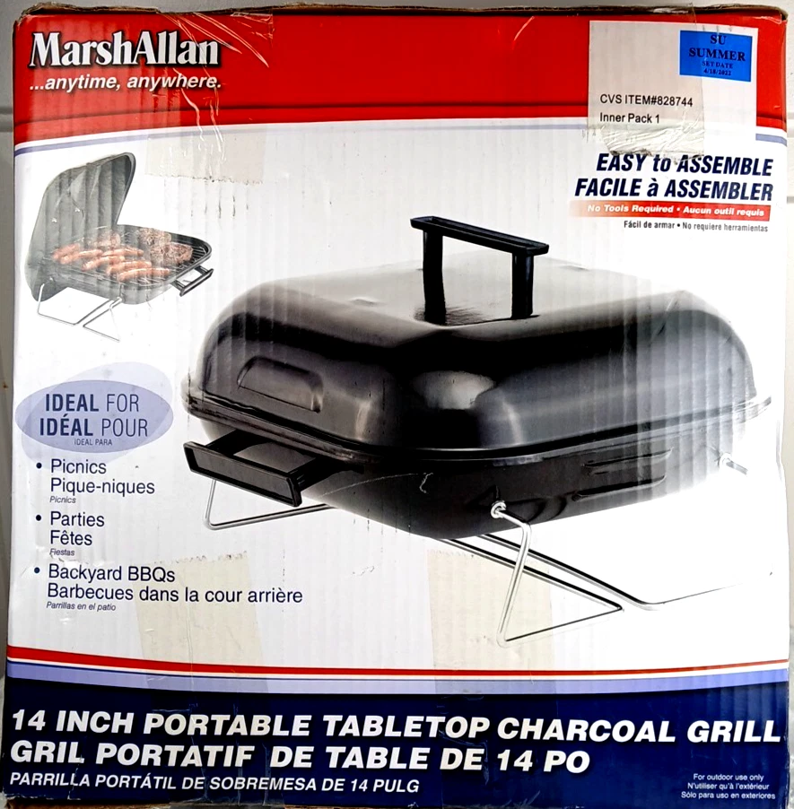MarshAllan 14in Protable Tabletop Charcoal Grill Black - Image 4 of 4