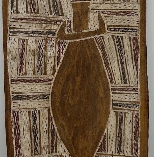 罕见澳大利亚原住民树皮绘画复古 7.5 英寸 X 21 英寸 — 第 4/4 张图片