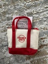 Trader Joe’s Red Canvas Micro Tote with Grocery Bag Limited Edition, 1PC